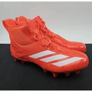Adidas Sm Adizero Chaos 2E Football Cleats Hi Top Solar Red / White Size 15 US
